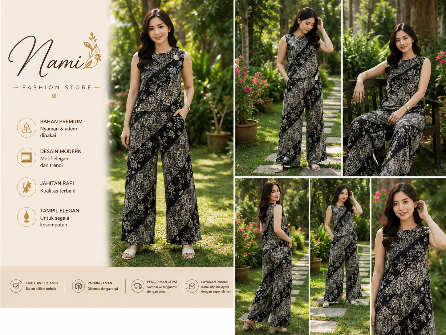 Setelan vast motif Rilis kembang