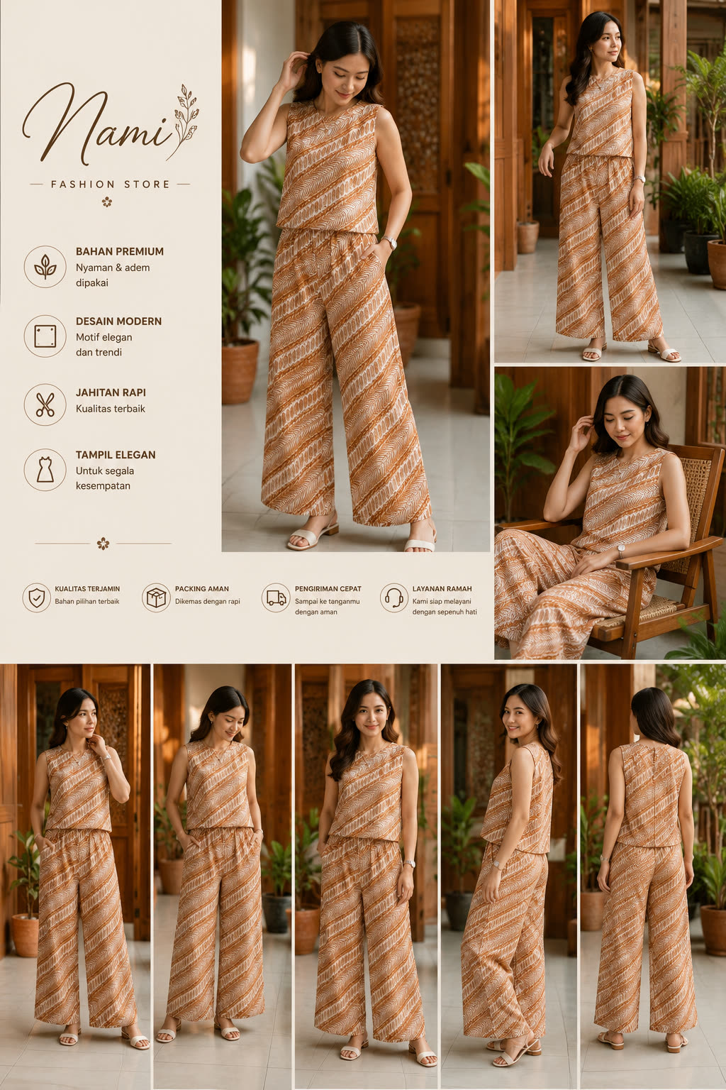 Setelan vast motif seno rilis gedang dogo putih